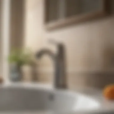 Efficient Water Flow of Moen Brantford Moen Brantford faucet demonstrating water flow efficiency