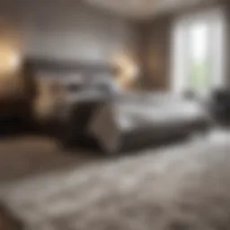 Luxurious plush carpet in a modern bedroom setting