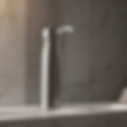 Elegant stainless steel soap dispenser in a modern bathroom setting