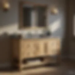 Elegant unfinished pine vanity with a rustic touch