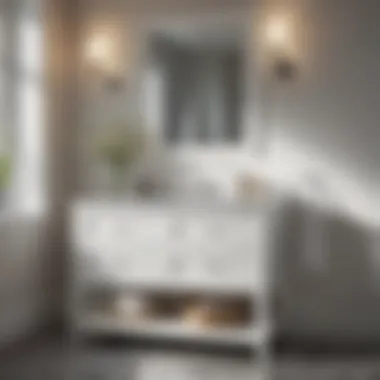 Elegant White Shaker Vanity Design Elegant design of a white shaker vanity in a modern bathroom