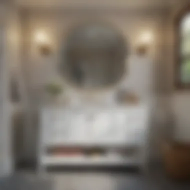 Stylish Bathroom with Shaker Vanity Stylish bathroom featuring a 30 inch white shaker vanity