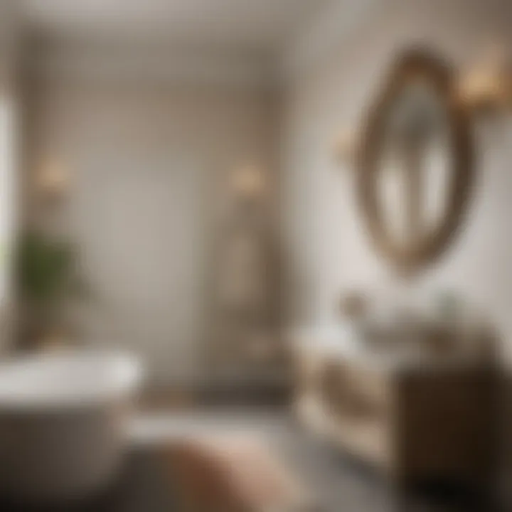 Stylish bathroom featuring a mix of neutrals and complementary decor