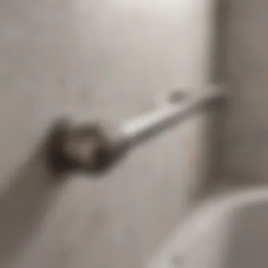 Close-up of various types of removable grab bars available