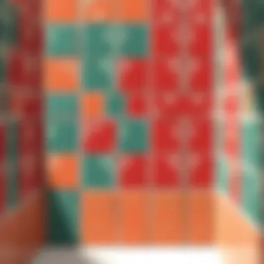 Vibrant Colors of Victorian Tiles Close-up of vibrant colors of Victorian tiles