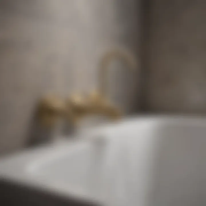 Installation of a wall mounted bathtub filler in a contemporary bathroom