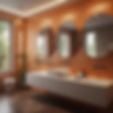 Harmonious Design Integration Complementary design elements in a warm bathroom