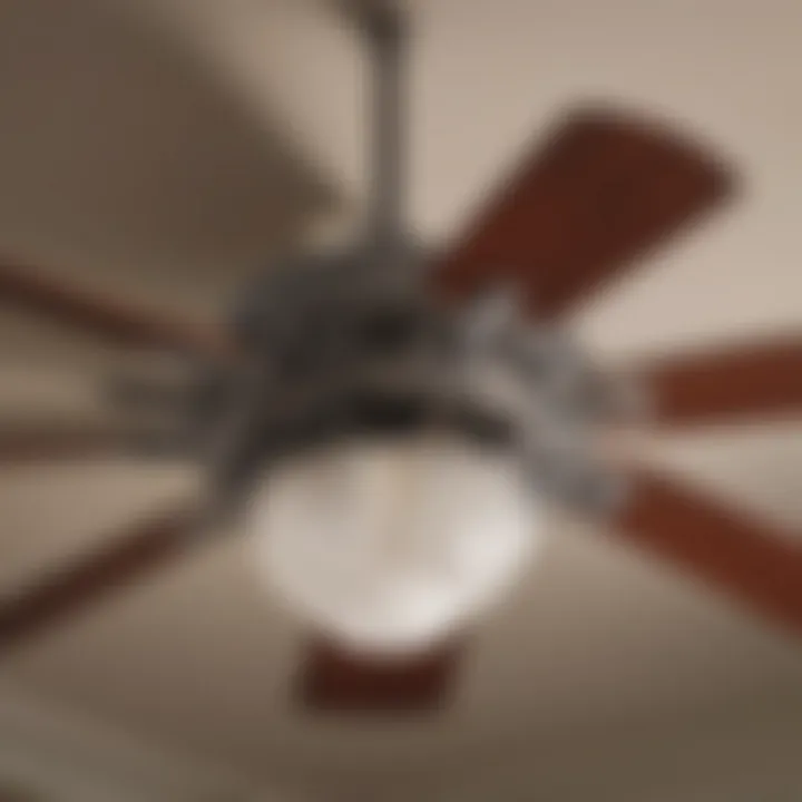 Close-up of ceiling fan motor showcasing energy efficiency