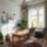 A serene home office space with natural light and plants