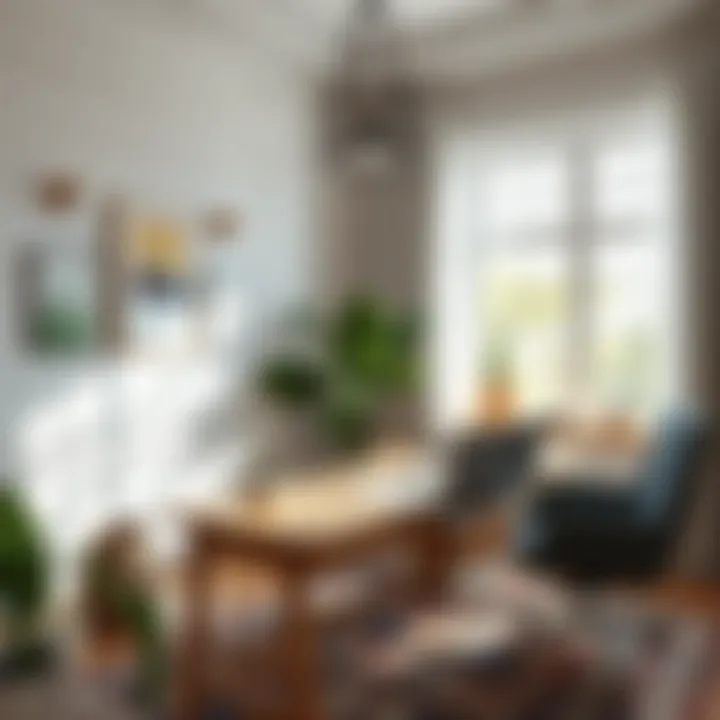 Serene Home Office Design A serene home office space with natural light and plants