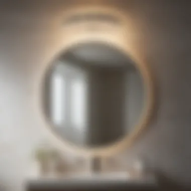 Elegant Flush Mount LED Light Fixture Elegant flush mount LED light fixture in a modern bathroom setting