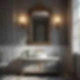 Elegant French bathroom with vintage wall decor