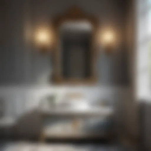 Elegant French bathroom with vintage wall decor