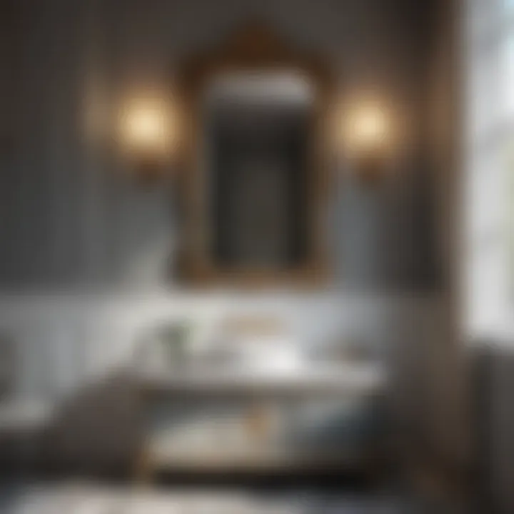 Elegant French bathroom with vintage wall decor