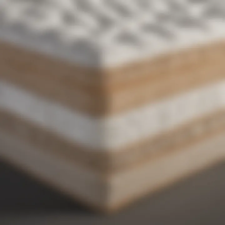 A diagram illustrating the layered construction of the Furinno Nightland mattress, highlighting its materials