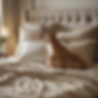 Whimsical Bedding with Giraffe Patterns Elegant giraffe-themed bedding set showcasing whimsical patterns and soft textures