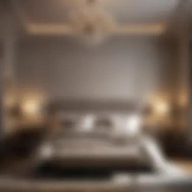 Elegant Bedroom Retreat Elegant bedroom with soft lighting and plush furnishings
