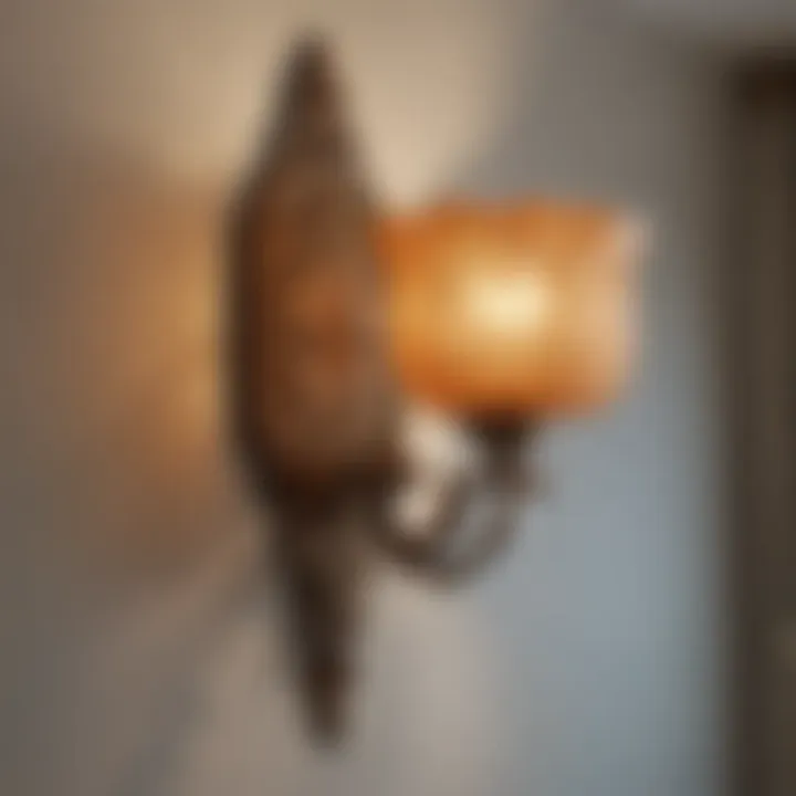 A decorative wall sconce enhancing the ambiance of a tranquil bedroom