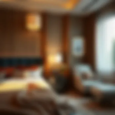 Integrated Lamp Design in Bedroom Beautifully decorated bedroom with an integrated lamp