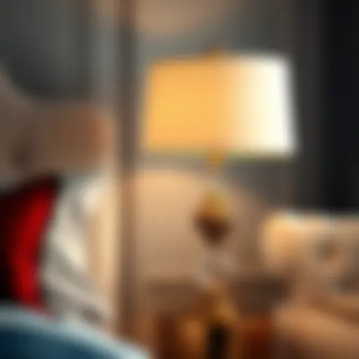 Stylish Bedside Lamp Stylish bedside lamp on an elegant nightstand