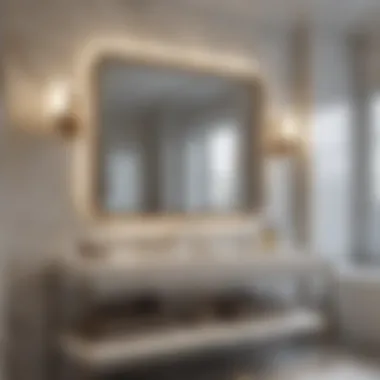 Sophisticated Marble Accents in Bathroom Design Elegant bathroom with marble accents and modern fixtures