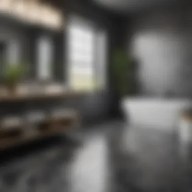 Seamless Linoleum Installation in Modern Design A modern bathroom showcasing seamless linoleum installation for a sleek appearance.