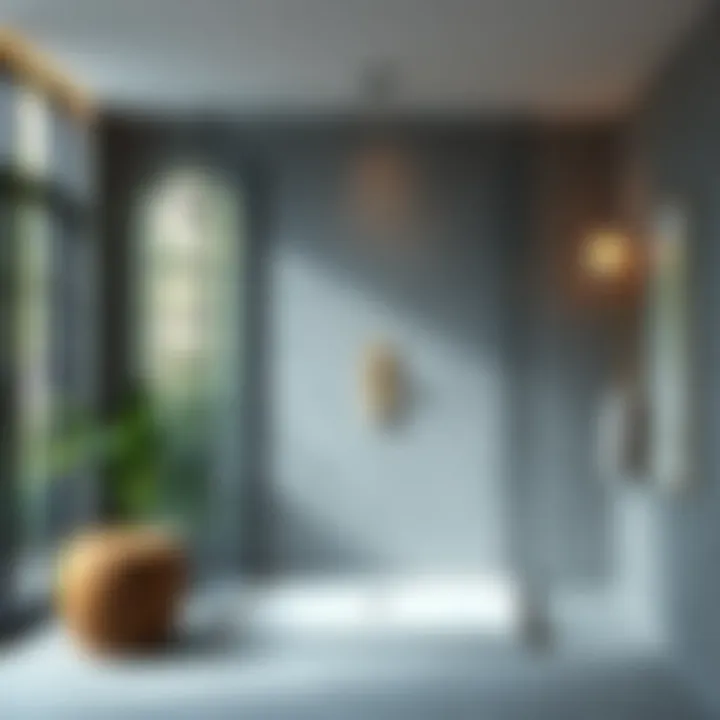 Elegant freestanding shower with modern aesthetic