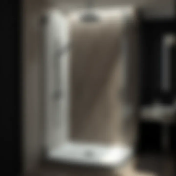 Sleek minimalist shower design with glass enclosure