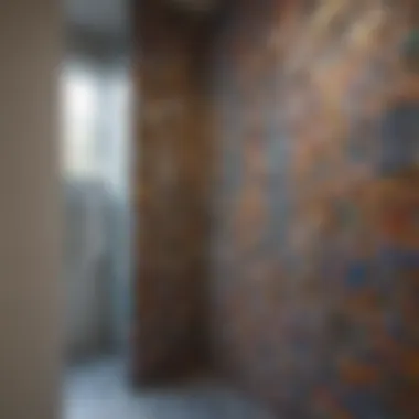 Vibrant Mosaic Tiles in Shower Vibrant mosaic tiles adding character to a shower area