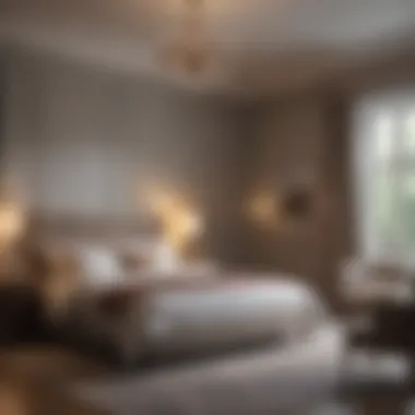 Tranquil Atmosphere with Ambient Lighting Ambient lighting creating a tranquil atmosphere in the bedroom