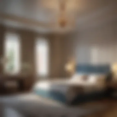 Soft Ambient Lighting for a Tranquil Atmosphere A serene bedroom showcasing soft ambient lighting with dimmable features.