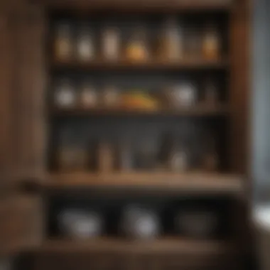 Rustic Charm: Open Shelving Cabinet Design Rustic farmhouse cabinet with open shelving