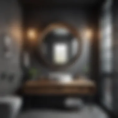 Chic Blend of Modern and Industrial Styles Chic small bathroom showcasing a mix of modern and industrial styles