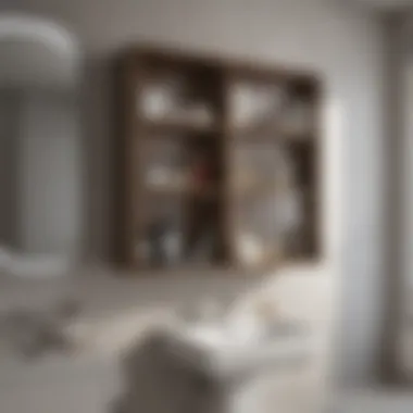 Maximizing Vertical Space with Wall-Mounted Shelves Vertical storage solution using wall-mounted shelves in a compact bathroom