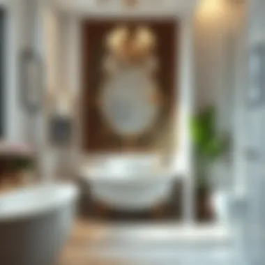 Artistic display of bathroom wall with innovative tile placement