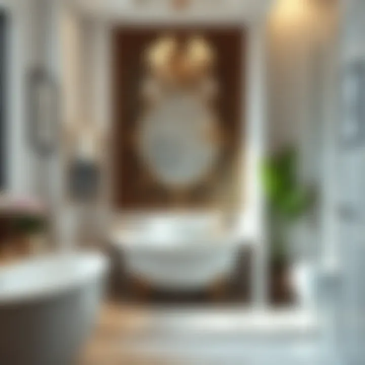 Artistic display of bathroom wall with innovative tile placement