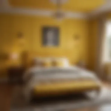 Cozy Yellow-Themed Bedroom Cozy yellow-themed bedroom with serene lighting
