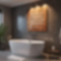 Elegant bathroom wall with a quote overlay