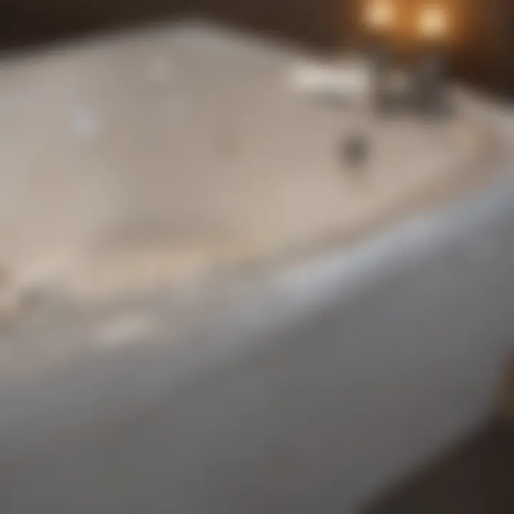 Detailed view of jacuzzi bathtub materials and finishes