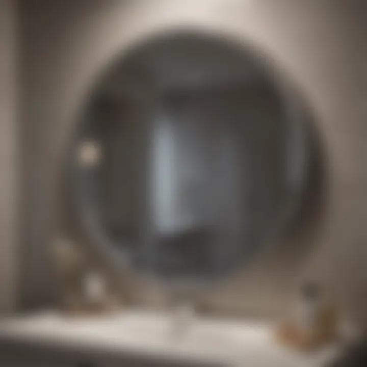 Close-up of materials used in large extending bathroom mirrors