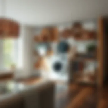 Functional wall art with storage solutions integrated into the design