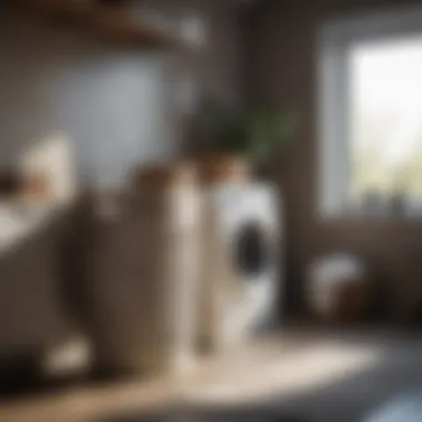 Aesthetic Integration of Laundry Hampers Stylish laundry hamper in a modern living room