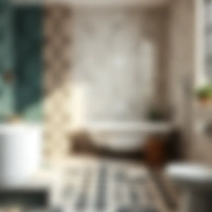 Selection of bathroom tiles showcasing various materials