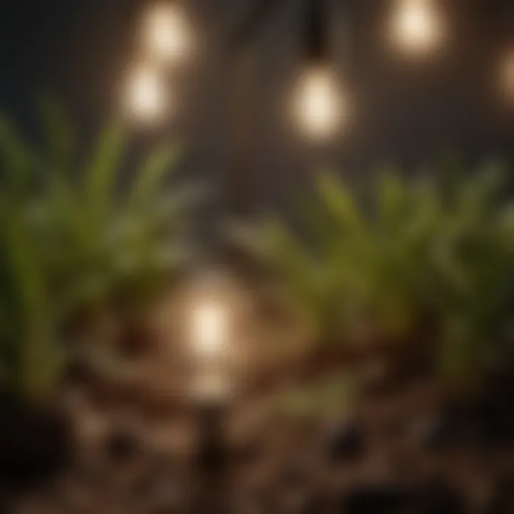 Close-up of different LED bulb types for plants