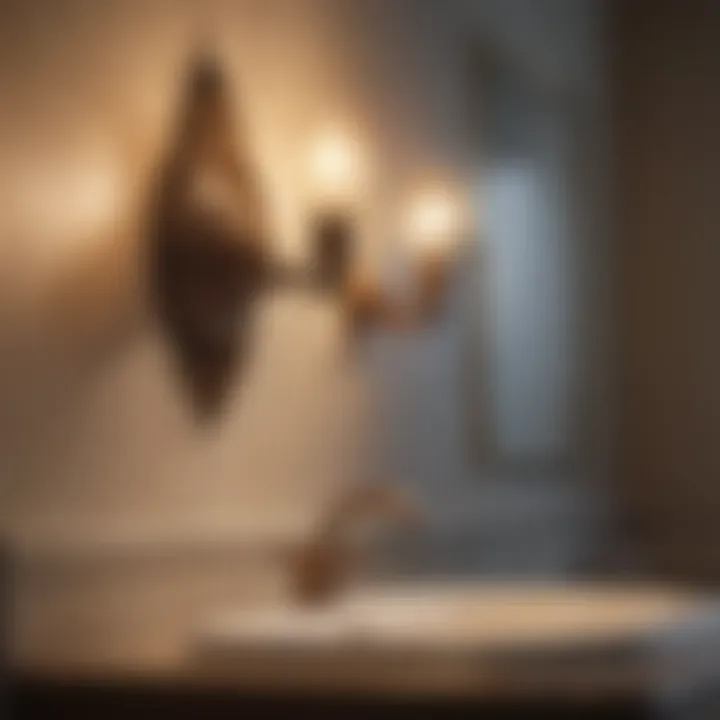 Vintage-inspired sconces flanking a bathroom sink