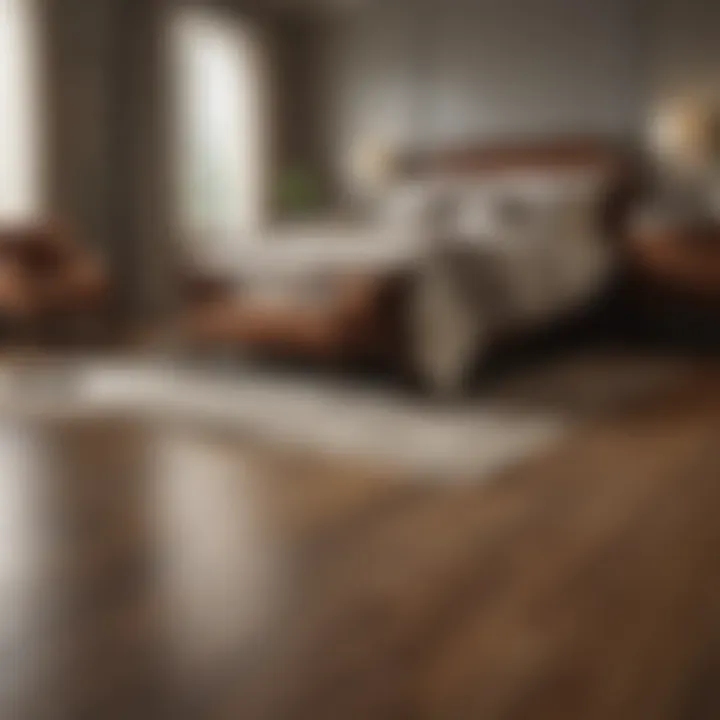 Maintenance tips for wood floors on a stylish bedroom setup