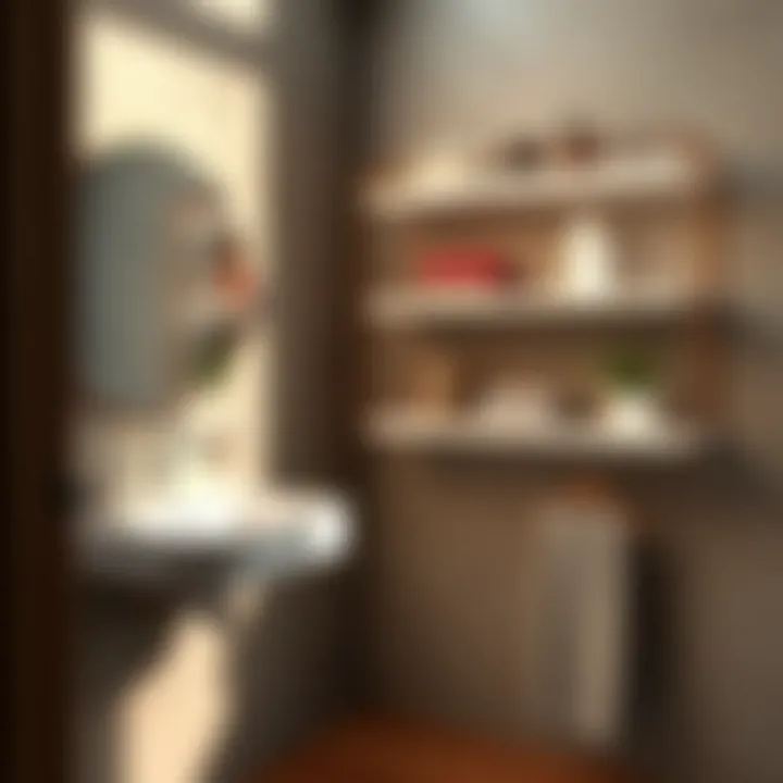 Sleek wall-mounted shelves with decorative items