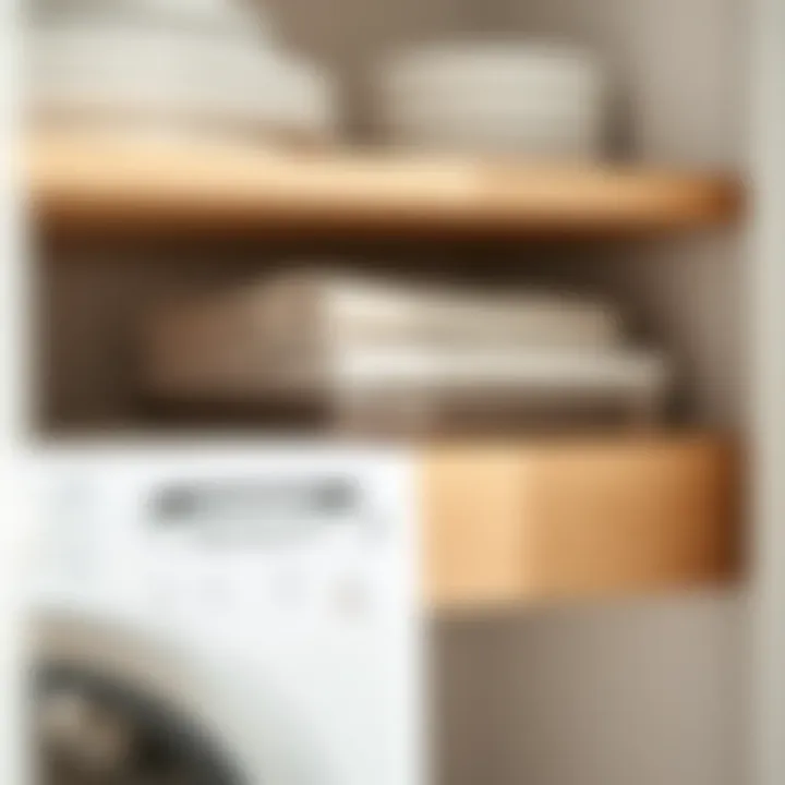 Close-up of stylish pull-out shelf material options