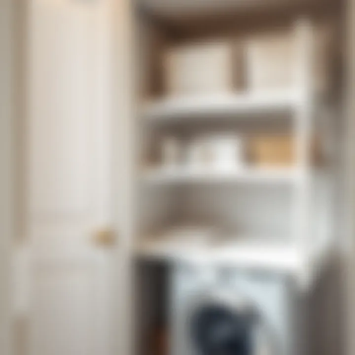 Creative uses of pull-out shelf in a laundry setting