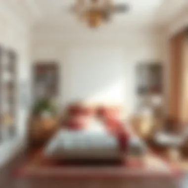 Stylish bedroom with a chic bed surrounded by organized storage spaces